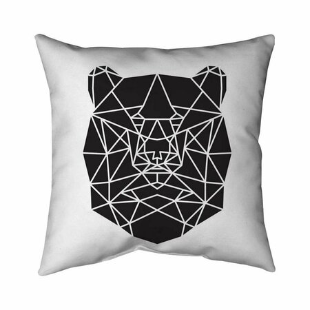 BEGIN HOME DECOR 20 x 20 in. Geometric Bear Head-Double Sided Print Indoor Pillow 5541-2020-AN194